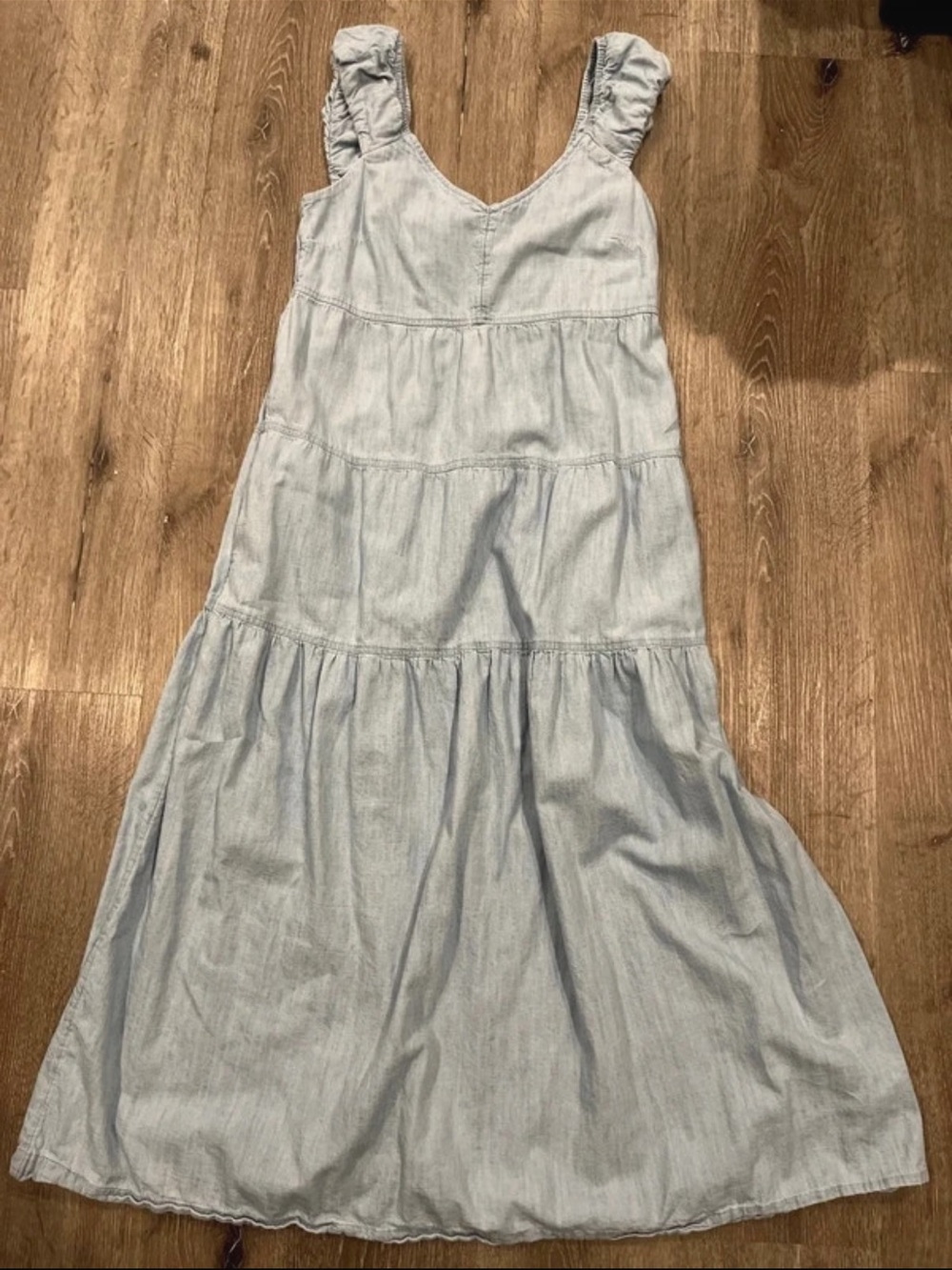 Old Navy Light Blue Tiered Ruffle Strap Maxi Dress